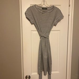Striped wrap dress